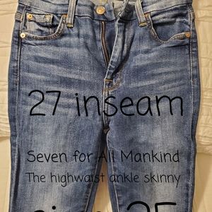 7 for all mankind high waist ankle skinny